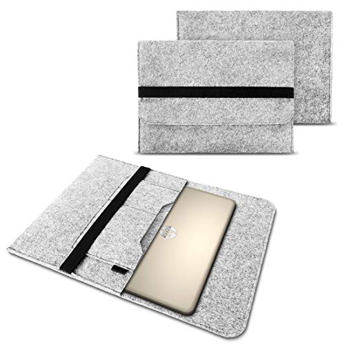 NAUC Filz Tasche kompatibel für HP Chromebook x360 14 Zoll Hülle Sleeve Schutzhülle Case Cover Notebook, Farben:Hell Grau von NAUC