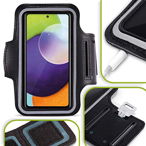 NAUC Handy Tasche kompatibel für Samsung Galaxy A22 4G 5G Schutzhülle Schwarz Jogging Armcase Fitness Case Hülle Sportarmband von NAUC