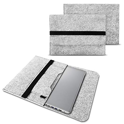 NAUC Laptop Hülle - kompatibel mit Samsung Galaxy Book4 / Edge/Pro/Pro 360 / Ultra 15-16 Zoll - Schutzhülle Sleeve Cover - robuste Notebook Schutztasche - hochwertige Tasche aus Filz, Farbe:Hellgrau von NAUC