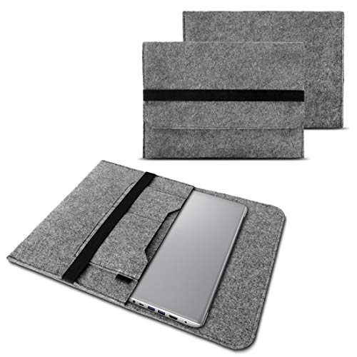 NAUC Laptop Tasche Hülle kompatibel für Lenovo ThinkPad T14 T14i T14s Filz Sleeve Schutzhülle Notebook Case 14 Zoll Cover Schutz, Farbe:Grau von NAUC