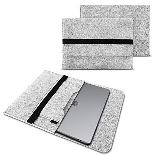 NAUC Laptop Tasche Hülle kompatibel für Microsoft Surface Laptop 3 15 Zoll Filz Sleeve Schutzhülle Notebook Case 13.5 Zoll Schutz Cover, Farbe:Hellgrau von NAUC