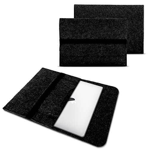 NAUC Laptop Tasche Sleeve Hülle Schutztasche Filz Cover für Tablets und Notebooks Farbauswahl kompatibel mit Samsung Apple Asus Medion Lenovo, Farben:Dunkel Grau, Größe:12.5-13.3 -14 Zoll von NAUC