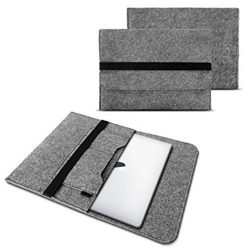 NAUC Laptop Tasche Sleeve Hülle Schutztasche Filz Cover für Tablets und Notebooks Farbauswahl kompatibel mit Samsung Apple Asus Medion Lenovo, Farben:Grau, Größe:11-11.6 Zoll von NAUC