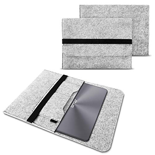 NAUC Laptoptasche kompatibel für Asus Vivobook Pro 15 Notebook Tasche Laptop Cover Sleeve Hülle strapazierfähiger Filz Case, Farbe:Hellgrau von NAUC