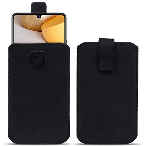 NAUC Leder Handy Hülle kompatibel mit Samsung Galaxy A13 5G Tasche Schutzhülle Schwarz Smartphone Lederhülle Pull Tab Sleeve Cover NAUC Leder Handy Hülle kompatibel mit Samsung Galaxy A13 5G Tasche Schutzhülle Schwarz Smartphone Lederhülle Pull Tab Sleeve Cover von NAUC