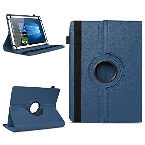 NAUC Robuste Tablet Schutzhülle kompatibel mit PEAQ Tablet PET 100 101 1008 aus Kunstleder Hülle Tasche Standfunktion 360° Drehbar Cover 10.1 Zoll Universal Case, Farben:Blau von NAUC