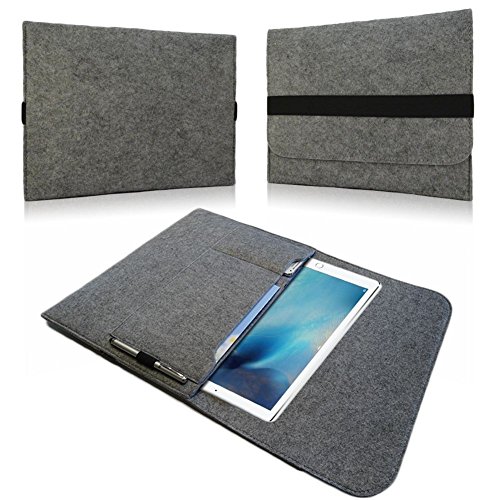 NAUC Schutzhülle kompatibel für Apple iPad Pro 12,9 Tasche Hülle Filz Sleeve Cover Notebook Case, Farben:Hell Grau von NAUC