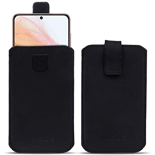 NAUC Schutzhülle kompatibel für Samsung Galaxy S21 5G Tasche Smartphone Lederhülle Pull Tab Handy Sleeve Hülle Cover Schwarz NAUC Schutzhülle kompatibel für Samsung Galaxy S21 5G Tasche Smartphone Lederhülle Pull Tab Handy Sleeve Hülle Cover Schwarz von NAUC