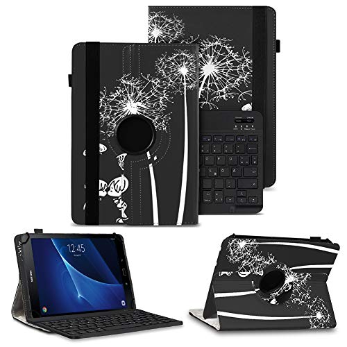NAUC Schutzhülle kompatibel für Samsung Galaxy Tab A6 10.1 2016 Tasche Tablet Schutz Hülle Kunstleder Bluetooth Tastatur QWERTZ 360 Drehbar Cover Case Keyboard, Farben:Motiv 12 von NAUC