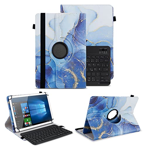 NAUC Schutzhülle kompatibel mit DOOGEE T10 Plus T10E T10S 10,1 Zoll Tasche Tablet Schutz Hülle Kunstleder Bluetooth Tastatur QWERTZ 360 Drehbar Cover Keyboard Case, Farben:Motiv 18 von NAUC