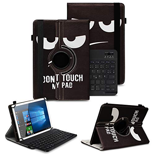 NAUC Schutzhülle kompatibel mit DOOGEE T10 Plus T10E T10S 10,1 Zoll Tasche Tablet Schutz Hülle Kunstleder Bluetooth Tastatur QWERTZ 360 Drehbar Cover Keyboard Case, Farben:Motiv 5 von NAUC