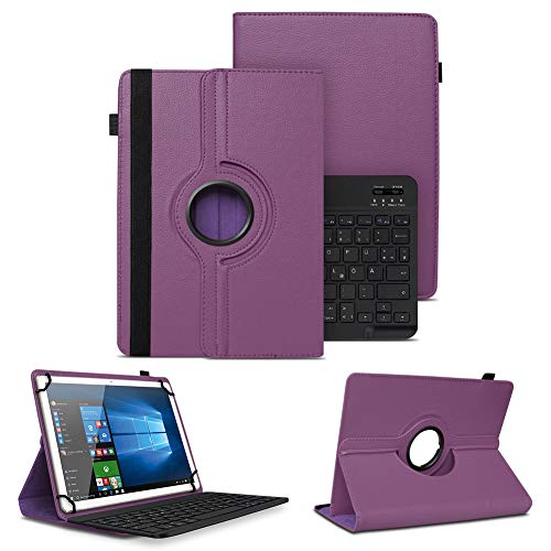 NAUC Schutzhülle kompatibel mit DOOGEE T30 Pro 11 Zoll Tasche Tablet Schutz Hülle Kunstleder Bluetooth Tastatur QWERTZ 360 Drehbar Cover Keyboard Case, Farben:Lila von NAUC