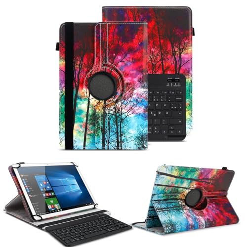 NAUC Schutzhülle kompatibel mit Lenovo Tab M11 Tasche Tablet Schutz Hülle Kunstleder Bluetooth Tastatur QWERTZ 360 Drehbar Cover Keyboard Case, Farben:Motiv 20 von NAUC