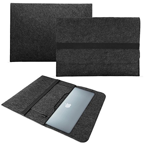 NAUC Sleeve Filz Hülle für Apple Macbook Air 13 Tasche Laptop Cover Dunkel Grau von NAUC