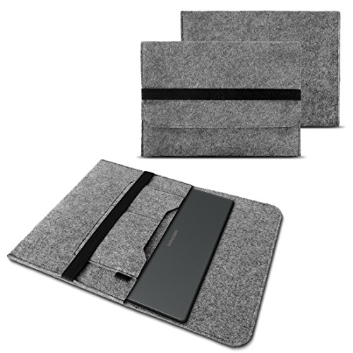 NAUC Sleeve Hülle für Medion Akoya E2216T E2228T Notebook Tasche Laptop Cover strapazierfähiger Filz mit Innentaschen und sicherem Verschluss Grau von NAUC