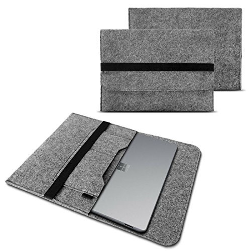 NAUC Sleeve Hülle kompatibel für Microsoft Surface Book 2 13.5 Zoll Notebook Tasche Laptop Cover Filz Grau, Farbe:Grau von NAUC