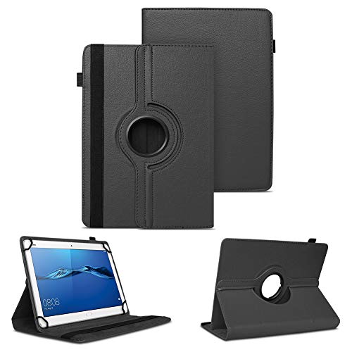 NAUC Tablet Hülle kompatibel für Huawei MediaPad T1 T2 T3 T5 10 Tasche Schutzhülle Schutzcase Cover 360° Drehbar Case, Farben:Schwarz von NAUC