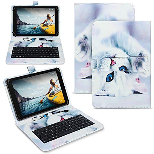 NAUC Tablet Hülle kompatibel für Medion Lifetab E Serie 10 10.1 Zoll Tasche Tastatur Schutzhülle, Farben:Motiv 2, Tablet:Medion Lifetab E10414 von NAUC