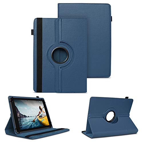 NAUC Tablet Hülle kompatibel für Medion Lifetab E10814 E10802 Tasche Schutzhülle Schutztasche Cover Schutz Case 360 Drehbar, Farben:Blau von NAUC