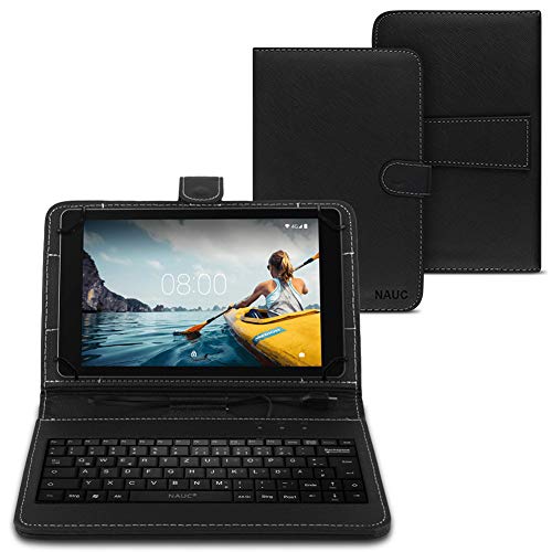 NAUC Tablet Hülle kompatibel für Medion Lifetab P Serie 10 10.1 Zoll Tasche Tastatur Schutzhülle, Tablet:Medion Lifetab P10606 von NAUC