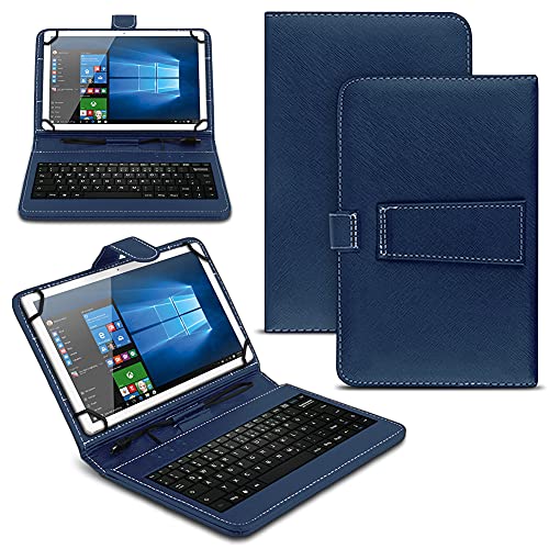 NAUC Tablet Hülle kompatibel für Samsung Galaxy Tab A8 Tasche Tastatur Universal Schutzhülle Keyboard QWERTZ Layout, Farben:Blau von NAUC