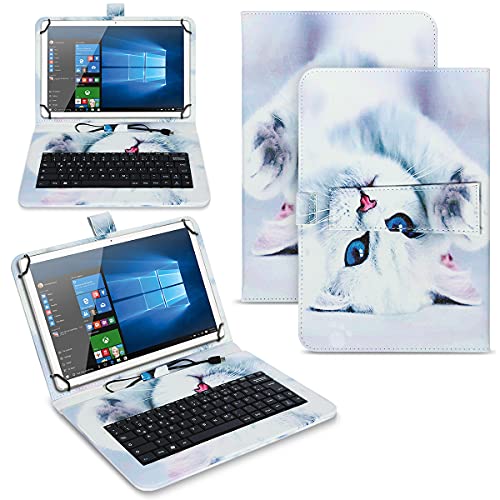NAUC Tablet Hülle kompatibel für Teclast T50 M40 Pro M40SE P20 HD M30 T30 Tasche Tastatur Universal Schutzhülle Keyboard QWERTZ Layout, Farben:Motiv 3 von NAUC