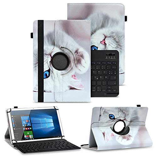 NAUC Tablet Schutzhülle Tastatur kompatibel mit DOOGEE T20 T20S T20E 10,4 Zoll Hülle 360 Grad Drehbar Tasche Bluetooth QWERTZ Kunstleder Tablethülle Standfunktion Keyboard Case, Farben:Motiv 10 von NAUC