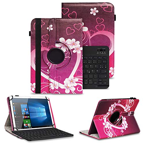NAUC Tablet Schutzhülle Tastatur kompatibel mit DOOGEE T20 T20S T20E 10,4 Zoll Hülle 360 Grad Drehbar Tasche Bluetooth QWERTZ Kunstleder Tablethülle Standfunktion Keyboard Case, Farben:Motiv 2 von NAUC