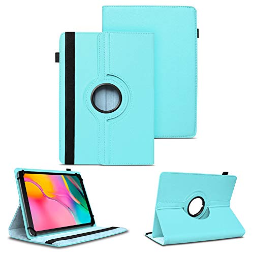 NAUC Tablet Schutzhülle kompatibel für Samsung Galaxy Tab A 10.1 2019 Tasche Hülle mit Standfunktion 360° drehbar Kunst-Leder Cover Universal Tablethülle Case, Farben:Türkis von NAUC