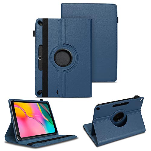NAUC Tablet Schutzhülle kompatibel mit Samsung Galaxy Tab A 10.1 2019 Kunst-Leder Hülle Tasche Standfunktion 360° Drehbar Cover Universal Case Tablettasche, Farben:Blau von NAUC