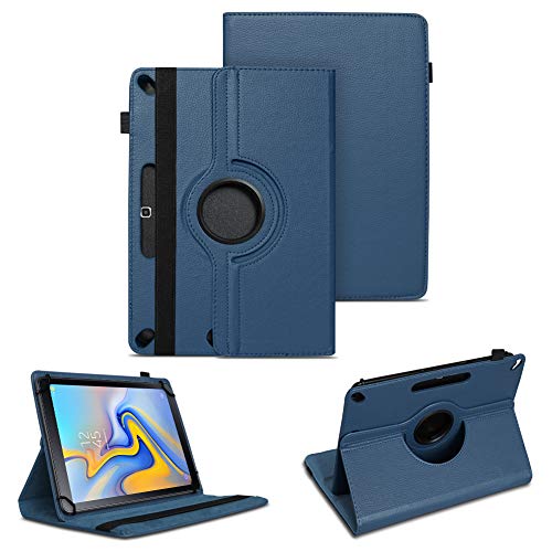 NAUC Tablet Schutzhülle kompatibel mit Samsung Galaxy Tab A 10.5 2018 Kunst-Leder Hülle Tasche Standfunktion 360° Drehbar Cover Universal Case 10.5 Zoll Tablettasche, Farben:Blau von NAUC