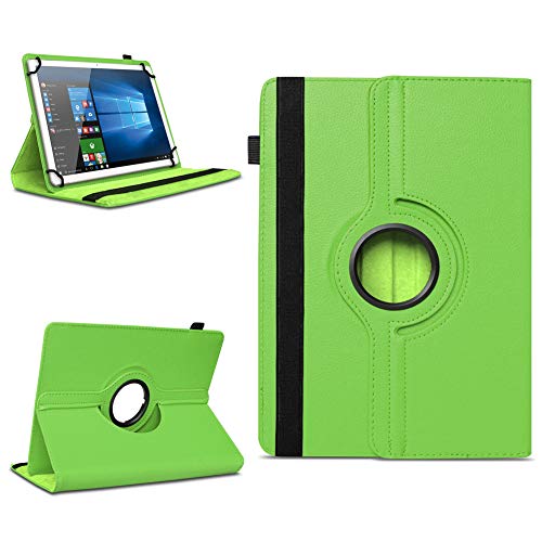 NAUC Tablet Schutzhülle kompatibel mit Teclast M20 T50 T40 P25T M40 T20 T10 Pro Plus Air S Universal Hülle Tasche aus Kunstleder Standfunktion Drehbar Cover Case, Farben:Grün von NAUC