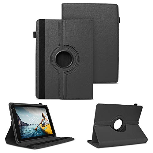 NAUC Tablet Schutzhülle kompatibel mit XGODY P70 Pro 10.36 Zoll Hülle für Tablet 360 Grad Drehbar Tasche ultradünne Kunstleder Tablethülle Standfunktion 360° Drehbar Case, Farben:Schwarz von NAUC