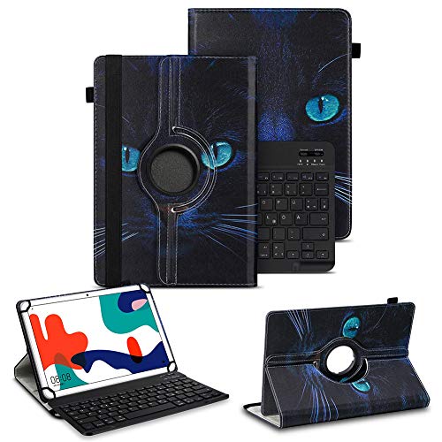 NAUC Tablet Tasche + Tastatur - Hülle kompatibel mit Lenovo Tab M10a 10,6 Zoll - Schutzhülle für Tablets - 360° Drehbar - ultradünne Tablethülle - Bluetooth QWERTZ Keyboard, Farben:Motiv 3 von NAUC