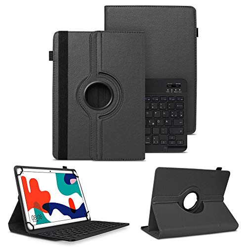 NAUC Tablet Tasche + Tastatur - Hülle kompatibel mit Lenovo Tab M10a 10,6 Zoll - Schutzhülle für Tablets - 360° Drehbar - ultradünne Tablethülle - Bluetooth QWERTZ Keyboard, Farben:Schwarz NAUC Tablet Tasche + Tastatur - Hülle kompatibel mit Lenovo Tab M10a 10,6 Zoll - Schutzhülle für Tablets - 360° Drehbar - ultradünne Tablethülle - Bluetooth QWERTZ Keyboard, Farben:Schwarz von NAUC