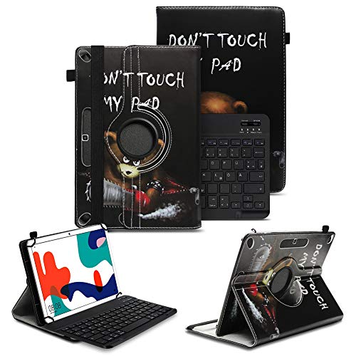 NAUC Tablet Tasche kompatibel für Huawei MatePad 10.4 Schutzhülle Bluetooth Tastatur Keyboard QWERTZ Universal Hülle Standfunktion 360 Drehbar Cover Case, Farben:Motiv 6 von NAUC