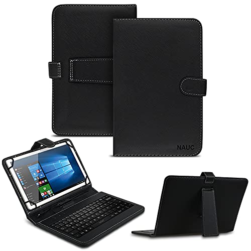 NAUC Tablet Tasche kompatibel für Teclast M40 / Pro Keyboard USB Hülle Tastatur QWERTZ Tastatur Schutzhülle Standfunktion Magnetverschluss Cover Universal, Farben:Schwarz NAUC Tablet Tasche kompatibel für Teclast M40 / Pro Keyboard USB Hülle Tastatur QWERTZ Tastatur Schutzhülle Standfunktion Magnetverschluss Cover Universal, Farben:Schwarz von NAUC
