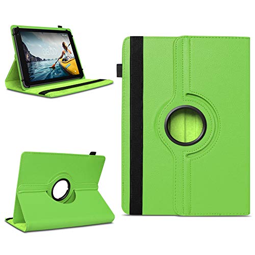 NAUC Tablettasche kompatibel für Medion Lifetab E10714 E10430 E10414 E10604 E10412 E10511 E10513 Tablet Tasche Hülle Universal Schutzhülle Drehbar, Farben:Grün von NAUC