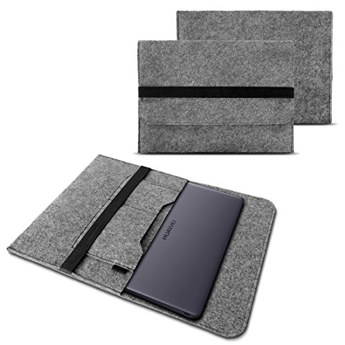 NAUC Tasche Hülle für Huawei MateBook X/Pro und MateBook E Filz Sleeve Schutzhülle Tablet Case Cover aus Filz mit Innentaschen, Farben:Grau von NAUC