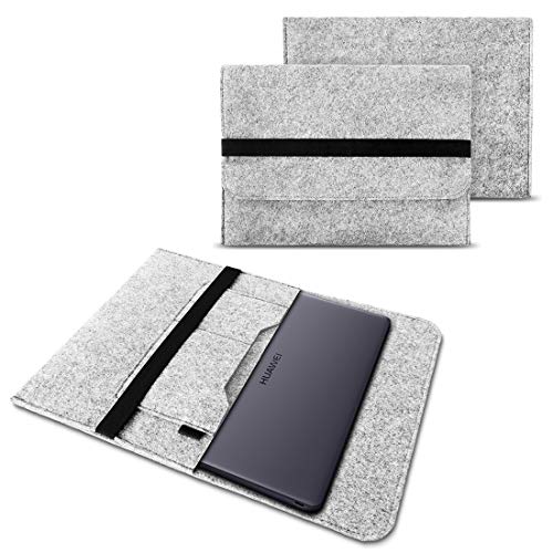 NAUC Tasche Hülle für Huawei MateBook X/Pro und MateBook E Filz Sleeve Schutzhülle Tablet Case Cover aus Filz mit Innentaschen, Farben:Hell Grau von NAUC