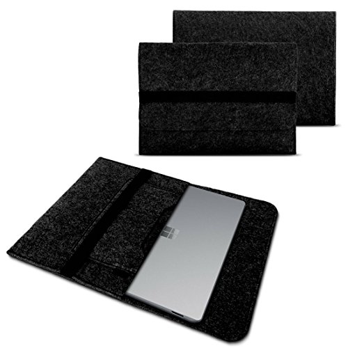 NAUC Tasche Hülle für Microsoft Surface Book 2 Filz Sleeve Schutzhülle Laptop Case 13,5 Zoll Cover Bag mit Innentaschen und sicheren Verschluss, Farben:Dunkel Grau von NAUC
