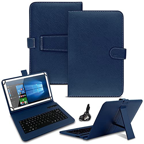 NAUC Tastatur Hülle kompatibel mit Xiaomi Redmi Pad SE Tasche QWERTZ Bluetooth Schutzhülle Keyboard kabellos deutsche Tastatur QWERTZ Layout Case 11.0 Cover, Farben:Blau von NAUC