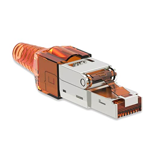 Netzwerkstecker Cat 7 CAT7 werkzeuglos RJ45 LAN Kabel Stecker ohne Werkzeug werkzeugfrei kompatibel mit CAT6 CAT6a CAT5 Verlegekabel Patchkabel Netzwerkkabel 1 Stück von NAUC