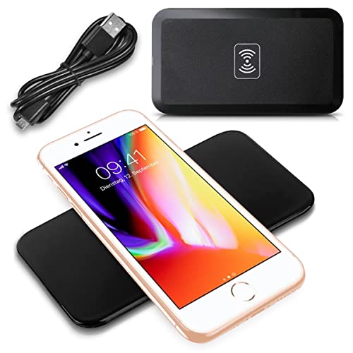 QI Kabellose Ladestation kompatibel mit Apple iPhone SE 2022 2020 Wireless Universal Charger Weiss Schwarz Induktives Schnellladegerät, Farbe:Schwarz von NAUC