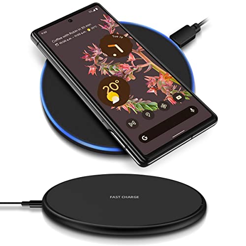 QI Wireless Ladestation kompatibel mit Google Pixel 8/8 Pro Kabellos Charger Induktives Universal Ladegerät Ladematte, Farben:Schwarz von NAUC