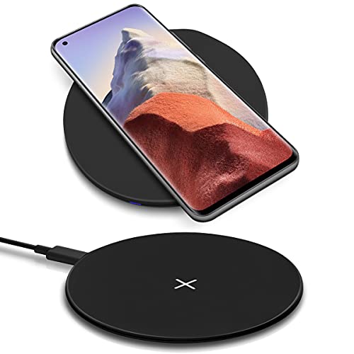 Qi Schnellladegerät Wireless kompatibel für Xiaomi Mi 9 10 11 Kabellose Universal Schnellladestation Induktiver Charger, Farbe:Schwarz von NAUC