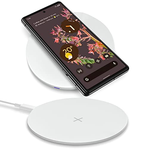 Qi Schnellladegerät Wireless kompatibel mit Google Pixel 9a 9 8 8a / Pro Fold XL 15W Kabellose Universal Schnellladestation Induktiver Charger, Farbe:Weiss von NAUC