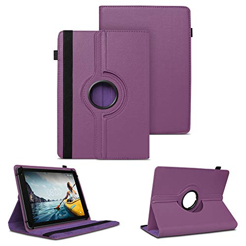 Tablet Schutzhülle kompatibel für Medion Lifetab P10752 P10710 P10612 P10610 P10603 P10606 P10602 X10605 X10607 Hülle Tasche 360° Drehbar, Farben:Lila von NAUC