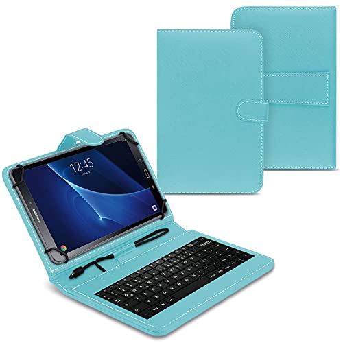 Tablet Tasche kompatibel für Samsung Galaxy Tab A6 10.1 2016 T580 T585 USB Tastatur Keyboard Hülle Schutzhülle Cover Türkis von NAUC