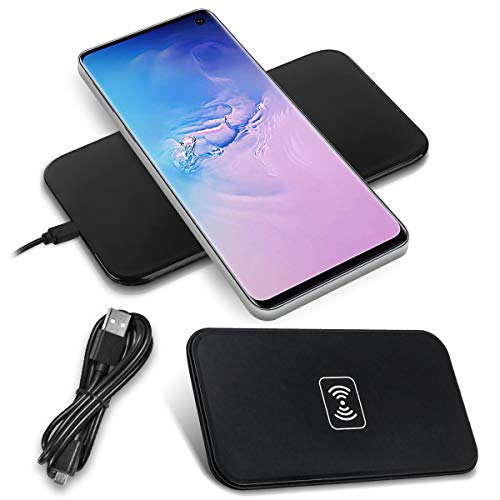 Induktives Ladegerät kompatibel mit Samsung Galaxy S10 S9 S8 / Plus Ladestation Kabellos Qi Charger Wireless Universal Schnellladegerät, Farbe:Schwarz von NAUCI